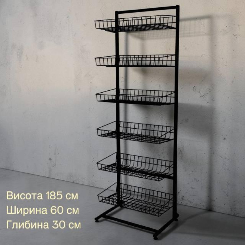 Стелаж ЕВА-60 см з прямими полицями для універсального використання