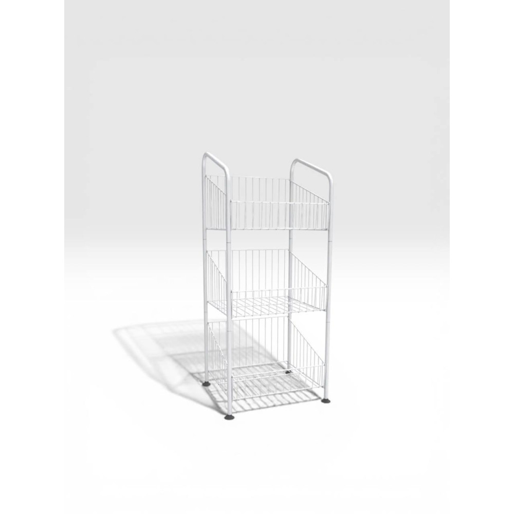 Металевий стелаж на три сітчасті полиці Чорний КОЛОСОК ширина 40см